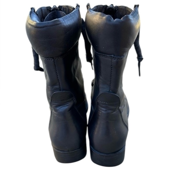 Free People New Vintage Foundry Filo Leather Biker Boots Black Moto NWOT - Picture 6 of 12